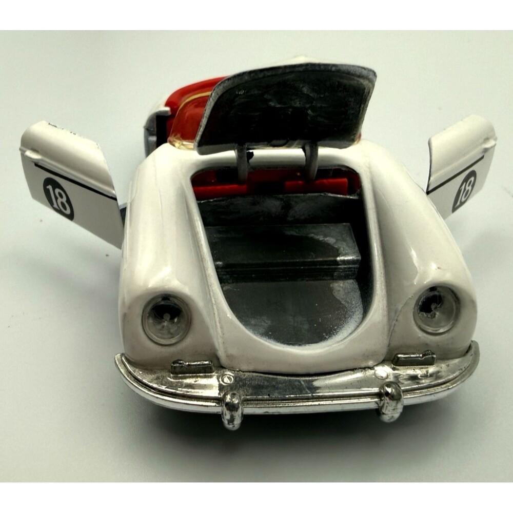 PORSCHE 356A Collectible DieCast Model Car 1:64, White with Red Interior